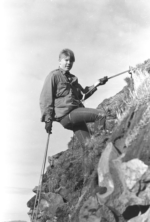Rappelling on Broughton Bluff