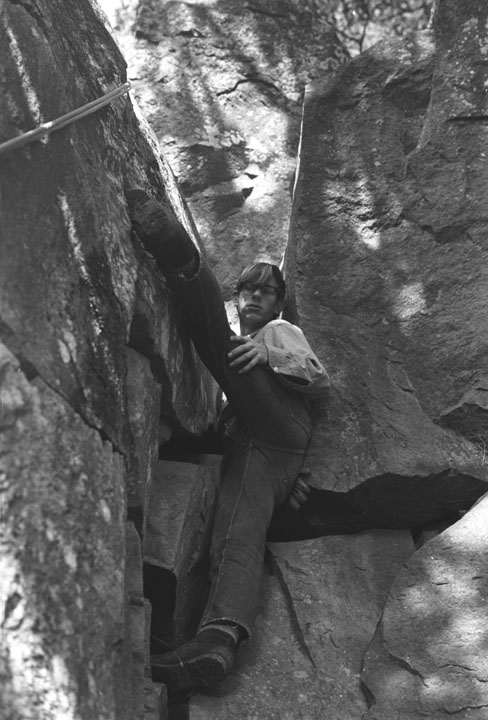 Paul Holland climbing at Broughton Bluff