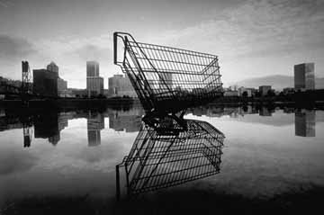 cart in water, Portland Oregon