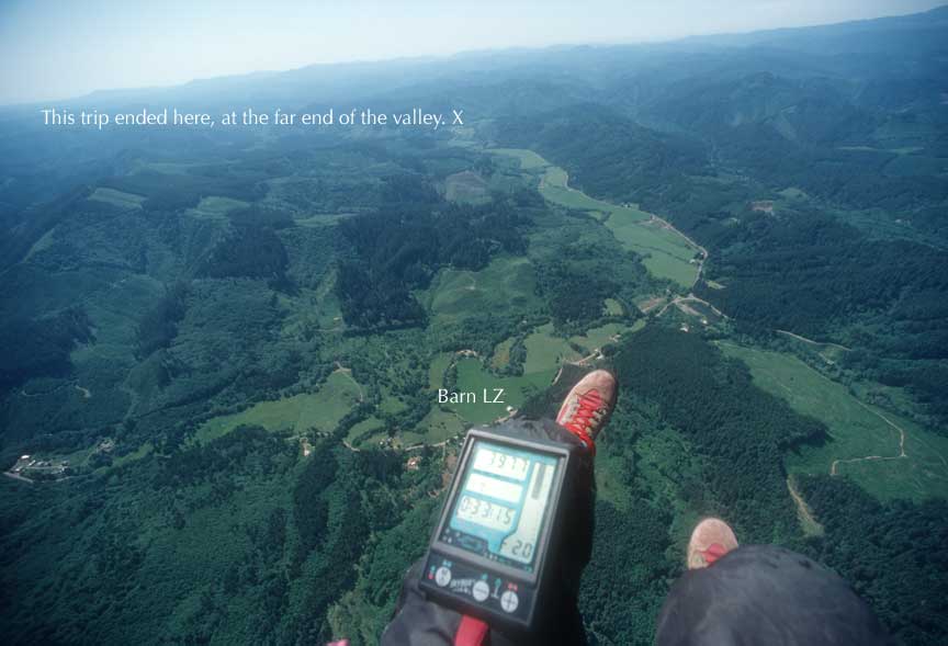 May 20, 1992, Lobster Valley, after flying from Prairie Peak, east end launch.