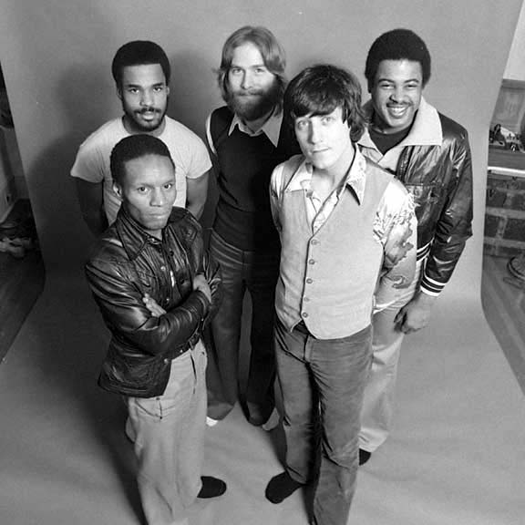 Jeff Lorber and band, photo taken for back of first album, Soft Space 