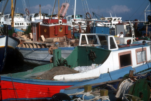 Greece, boat harbor, Iraklion, Crete